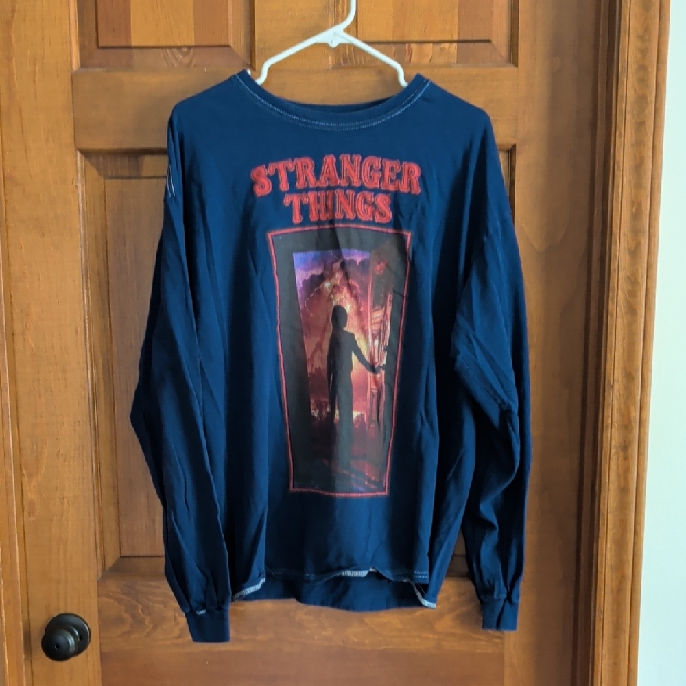 Stranger Things Long Sleeve Graphic Tee - Navy